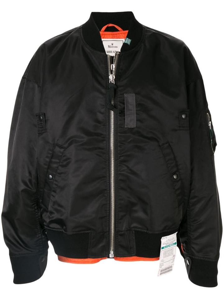 Maison Mihara Yasuhiro Zip Front Bomber Jacket - Black
