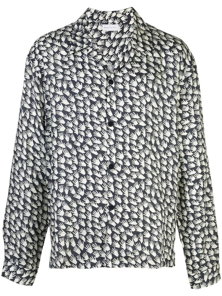 John Elliott Long-sleeved Hand-print Shirt - Blue