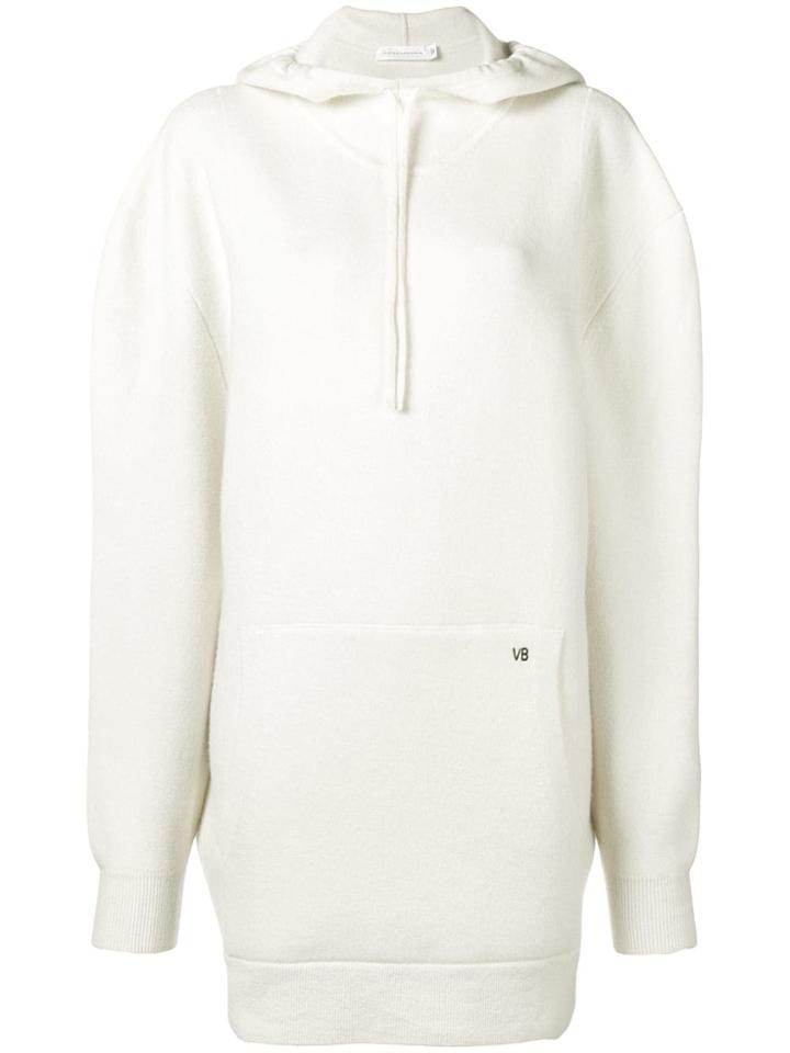 Victoria Beckham Oversized Hooded Sweater - White