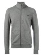 Michael Kors Front Pockets Zipped Sweatshirt, Men's, Size: Xxl, Grey, Cotton/spandex/elastane