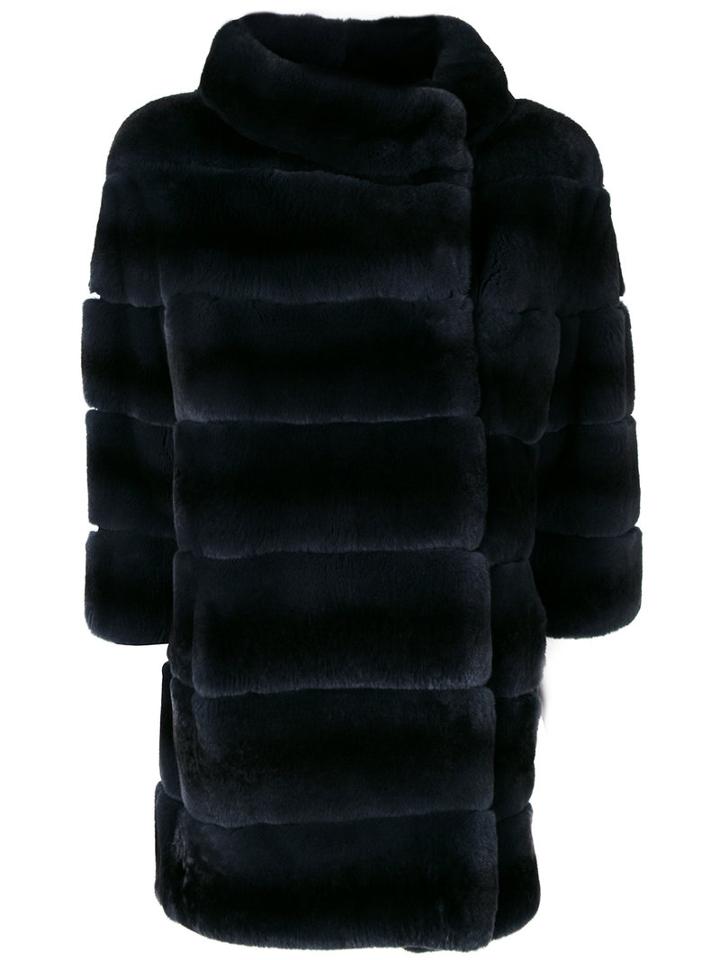 Liska - Fur Coat - Women - Rabbit Fur - M, Blue, Rabbit Fur