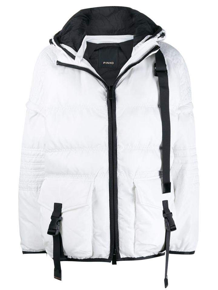 Pinko Padded Parka Coat - White