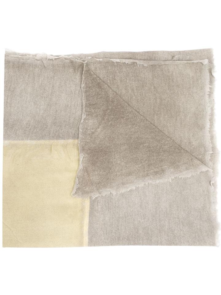 Avant Toi Square Print Dyed Scarf - Grey