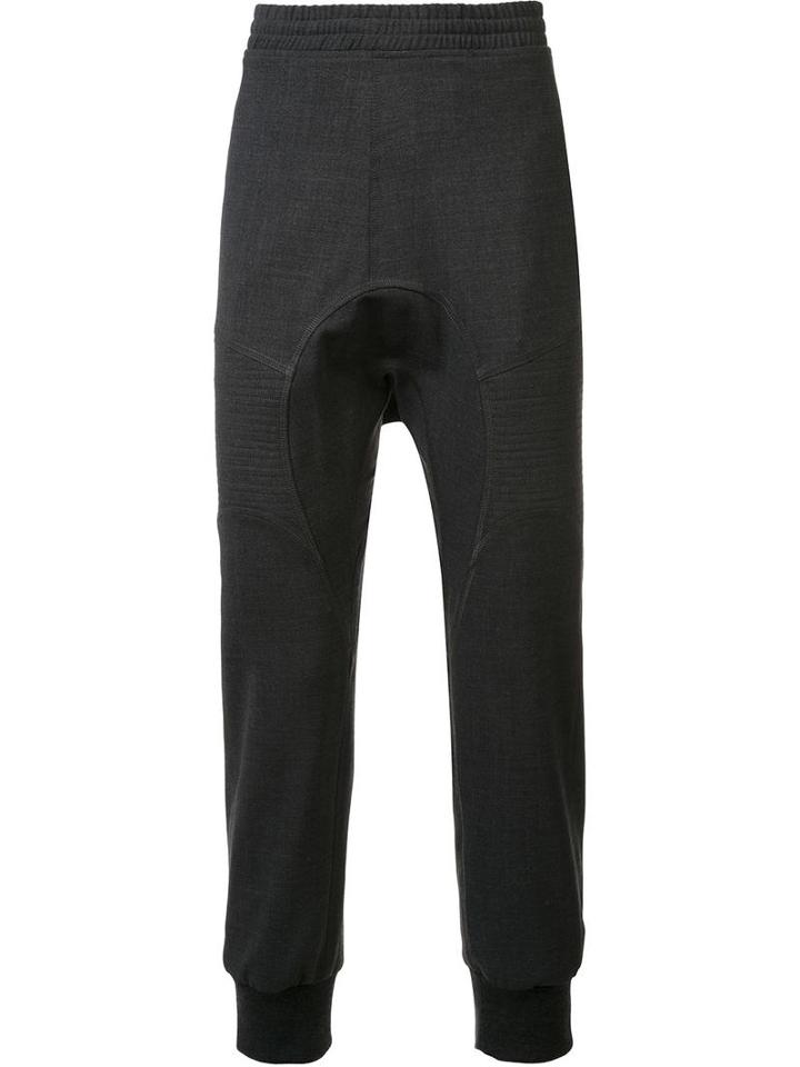 Neil Barrett Drop-crotch Track Pants, Men's, Size: 54, Grey, Polyester/spandex/elastane/wool