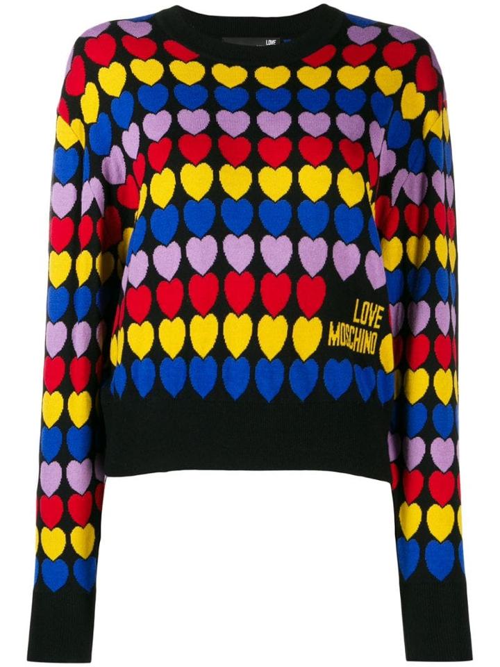 Love Moschino Heart Pattern Jumper - Black