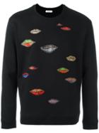 Valentino Eye Embroidered Sweatshirt, Men's, Size: Medium, Black, Cotton/polyamide/polyester