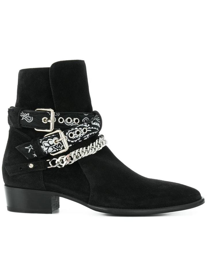 Amiri Bandana Buckle Boots - Black