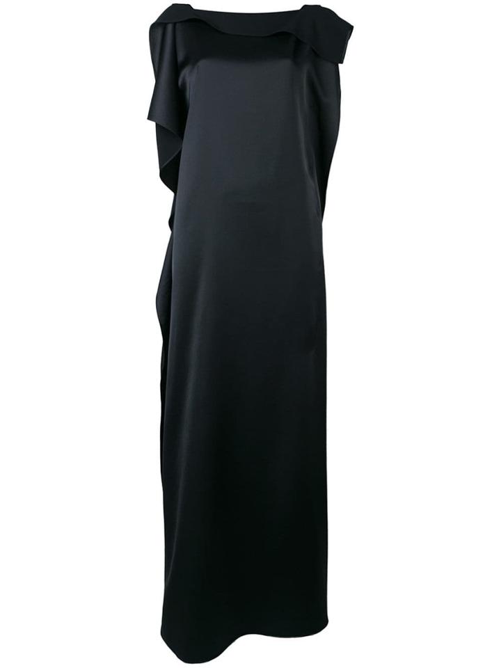 P.a.r.o.s.h. Draped Ruffle Evening Gown - Black