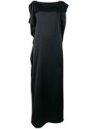 P.a.r.o.s.h. Draped Ruffle Evening Gown - Black