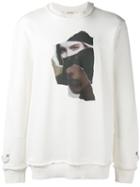 Damir Doma Face Print Sweatshirt, Men's, Size: Xs, White, Cotton