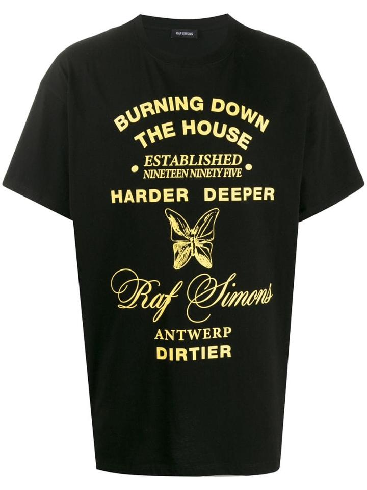 Raf Simons Oversized Printed T-shirt - Black