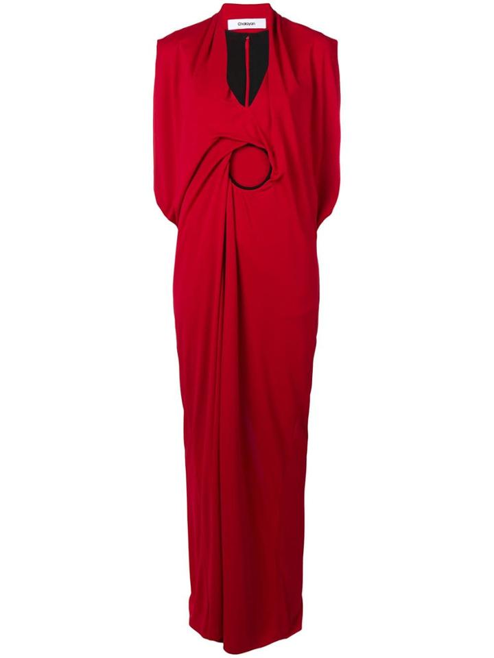 Chalayan Contrast Hoop Dress - Red