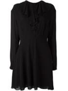Giamba Ruffle Front Dress, Women's, Size: 42, Black, Polyester/viscose