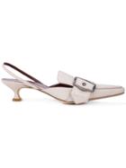 Sies Marjan Buckled Slingback Mules - White