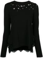 Twin-set - Sweatshirt With Star Detail - Women - Cotton/polyamide/polyester/spandex/elastane - M, Black, Cotton/polyamide/polyester/spandex/elastane