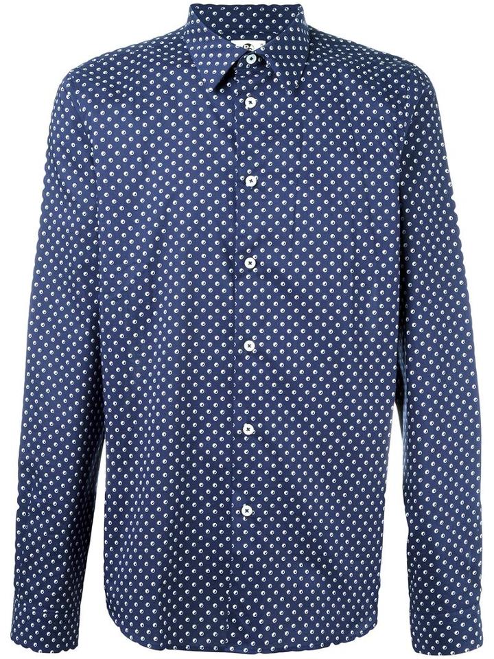 Ps By Paul Smith Polka Dots Shirt, Men's, Size: Xl, Blue, Cotton