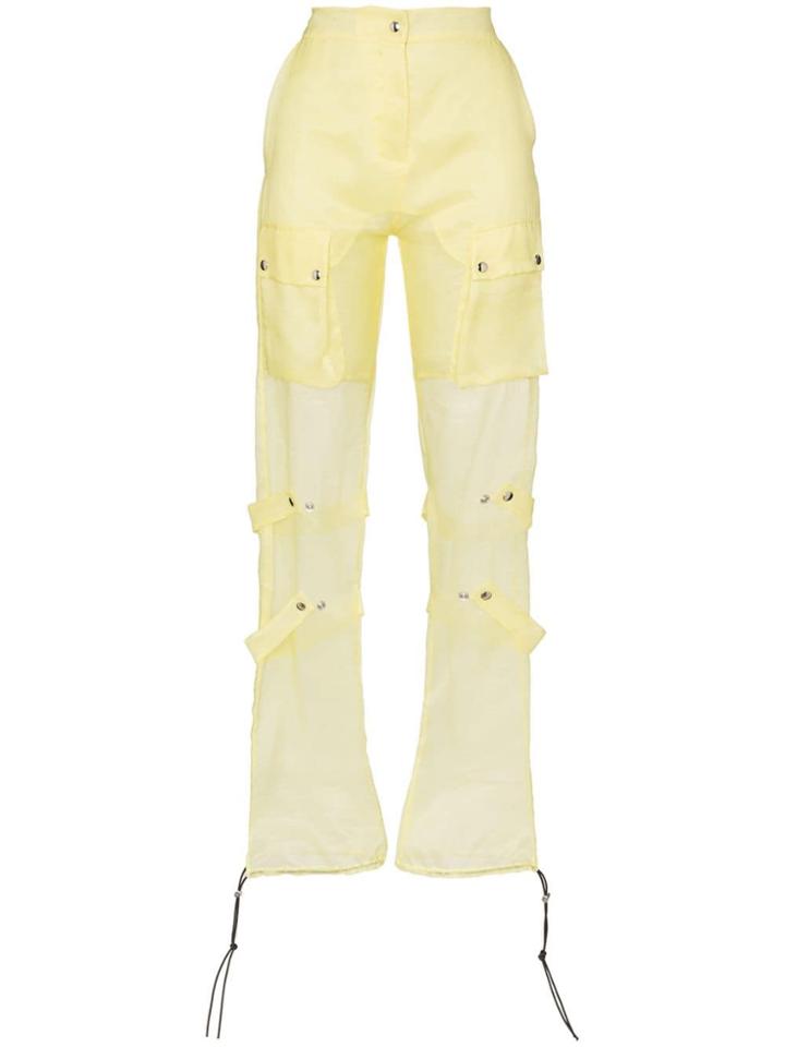 Supriya Lele Utility Sheer Slim-fit Trousers - Yellow