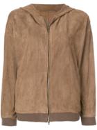 Salvatore Santoro Suede Hoodie - Brown