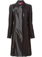 Jean Louis Scherrer Vintage Shiny Single Breasted Coat - Red