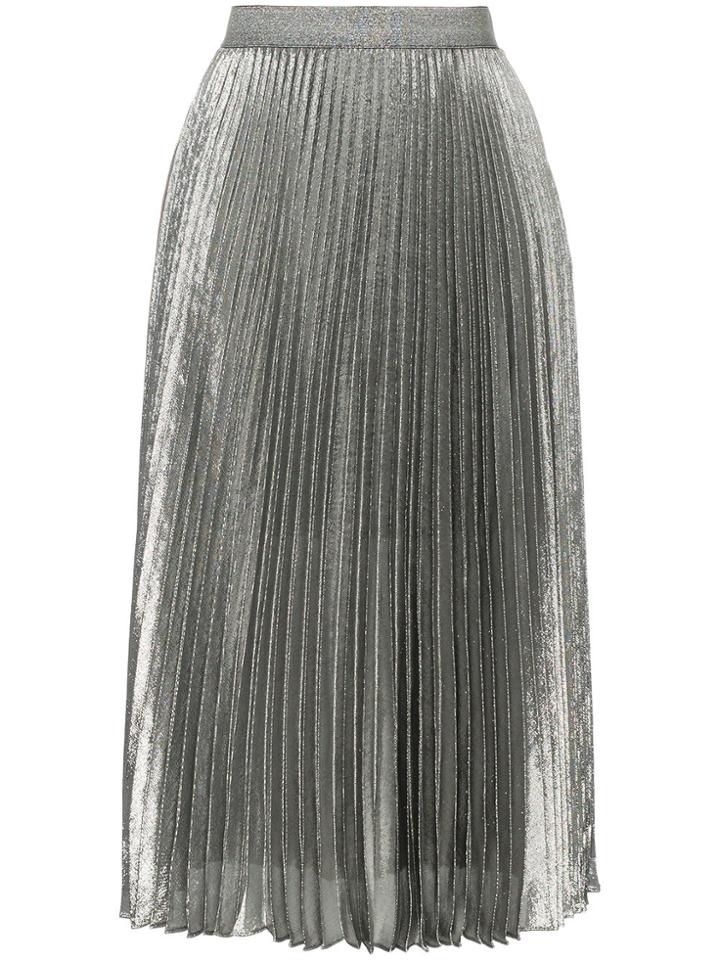 Christopher Kane Silver Tone Pleated Skirt - Metallic