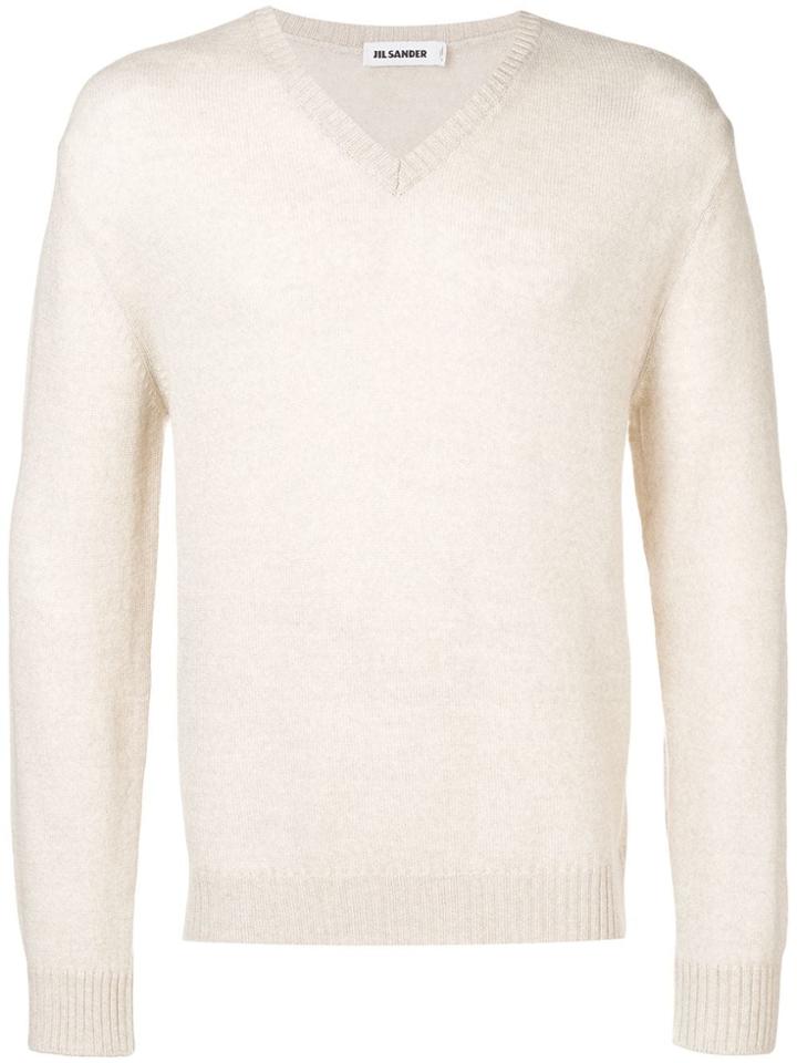 Jil Sander Slim-fit Knitted Sweater - Neutrals
