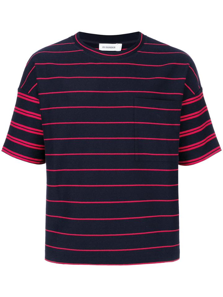 Jil Sander Oversized Striped T-shirt - Blue