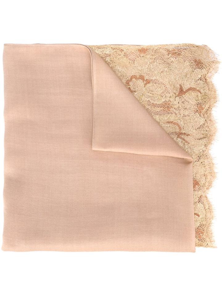 Valentino Lace Hem Scarf
