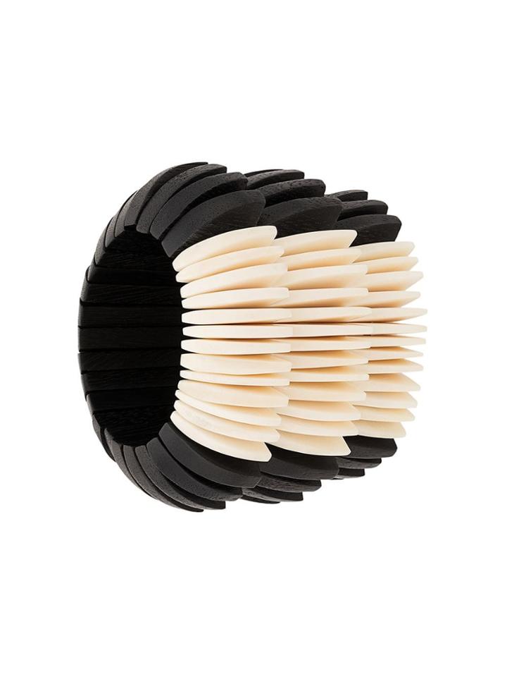 Monies Oversized Ridged Bracelet - Black