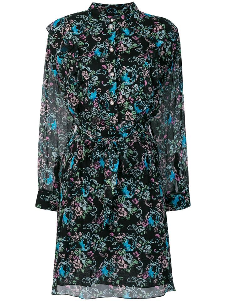 Boutique Moschino Printed Belted Dress - Black