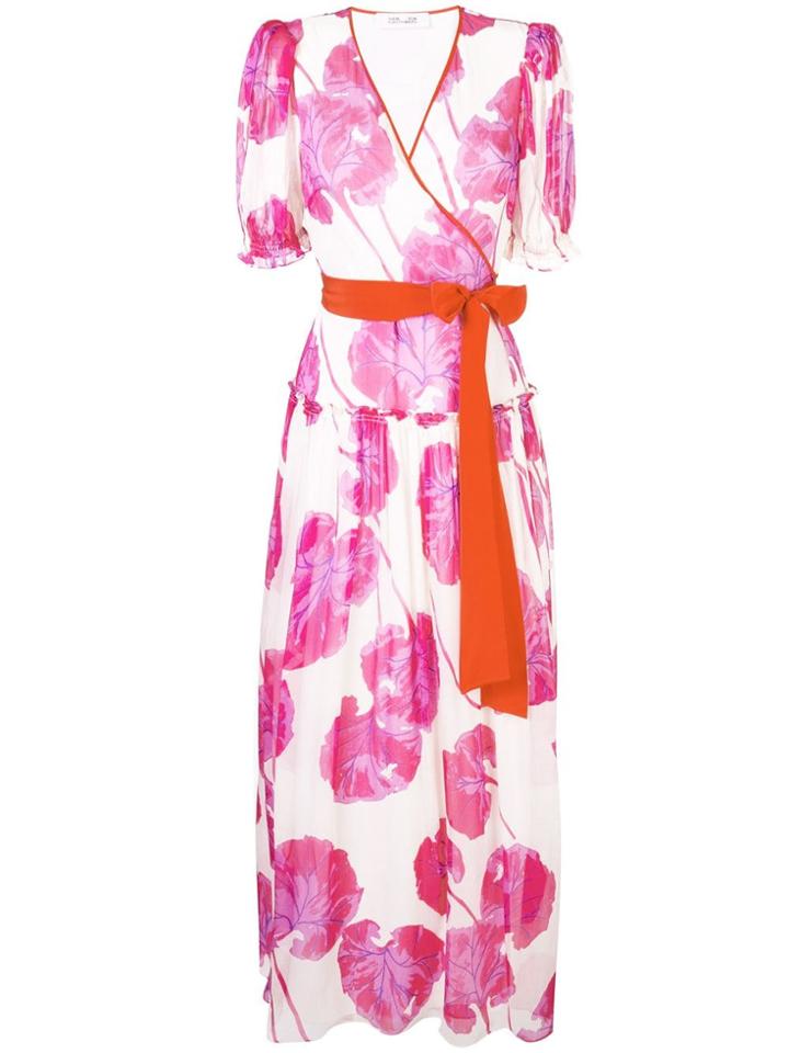 Dvf Diane Von Furstenberg Floral Wrap Maxi Dress - Pink