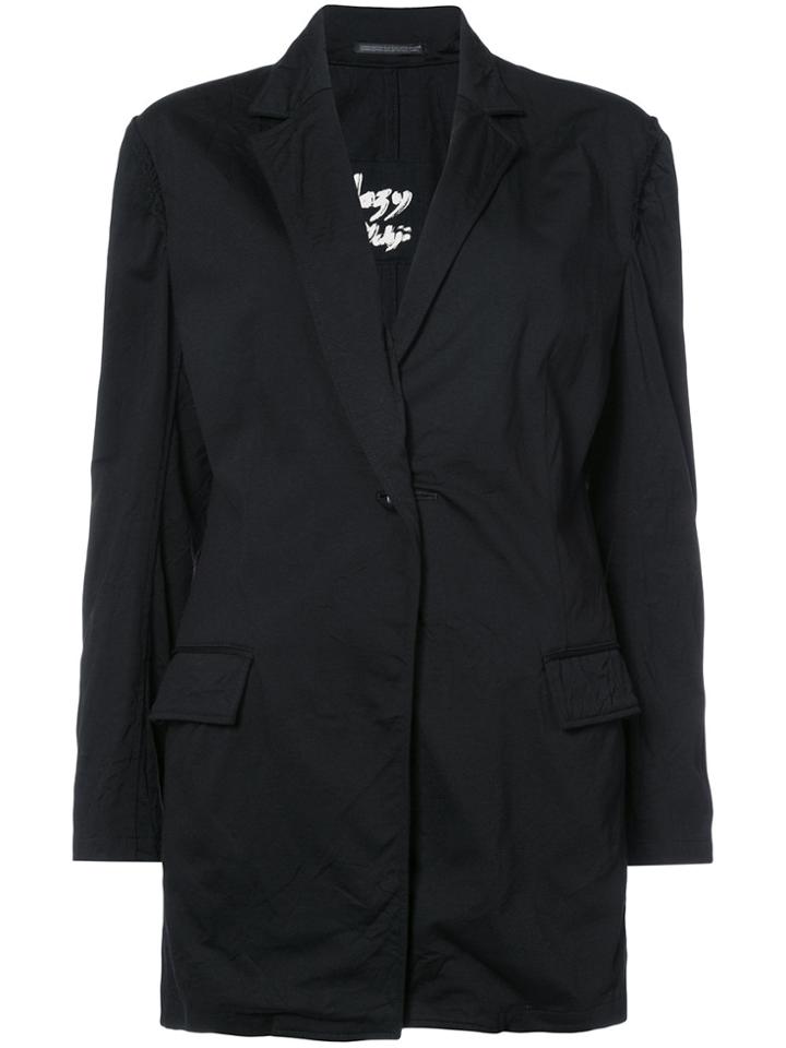 Yohji Yamamoto Gathered Sleeve Blazer - Black