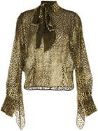 Petar Petrov Flocked Polka Dot Blouse - Metallic