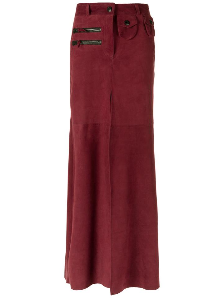 Andrea Bogosian - Maxi Skirt - Women - Chamois Leather - M, Red, Chamois Leather