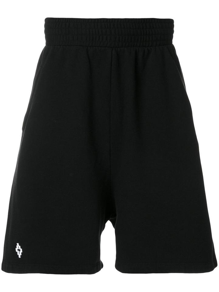 Marcelo Burlon County Of Milan - Logo Embroidered Track Shorts - Men - Cotton - Xs, Black, Cotton