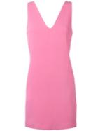 Dondup - V-neck Shift Dress - Women - Elastodiene/spandex/elastane/acetate/viscose - 44, Women's, Pink/purple, Elastodiene/spandex/elastane/acetate/viscose