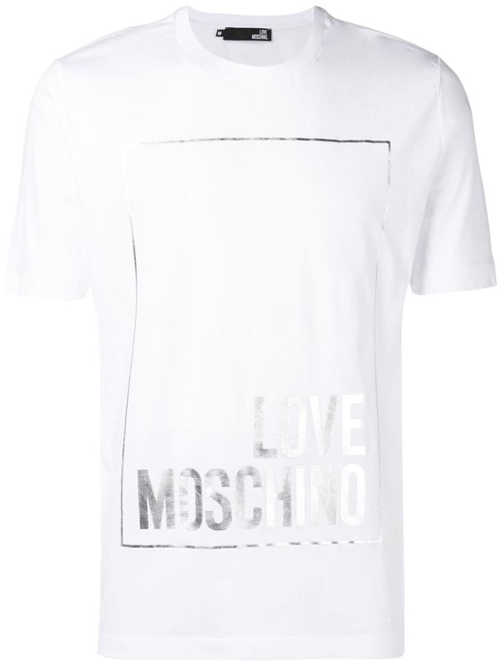 Love Moschino Metallic Logo Print T-shirt - White