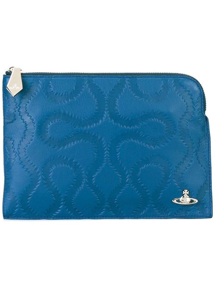 Vivienne Westwood Red Label Zipped Rectangular Clutch, Women's, Blue
