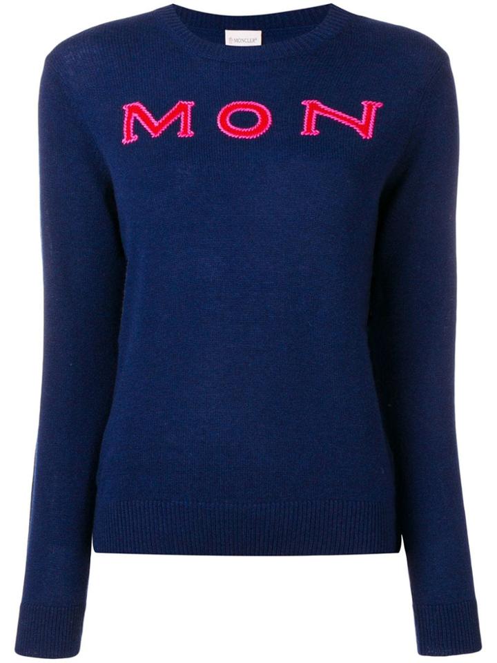 Moncler Logo Embroidered Sweater - Blue