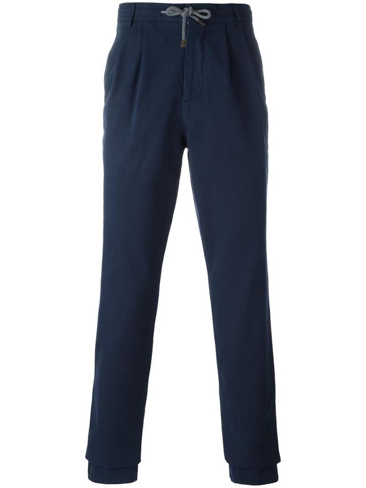 Brunello Cucinelli Patch Pocket Trousers, Men's, Size: 46, Blue, Cotton