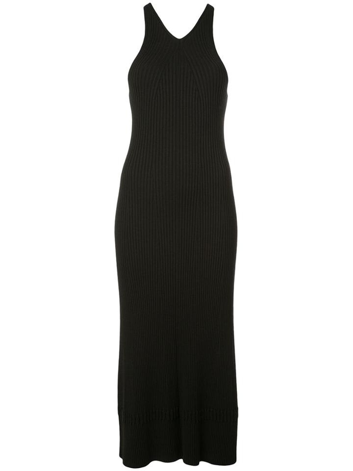 Proenza Schouler White Label Sleeveless Rib Knit Long Dress - Black