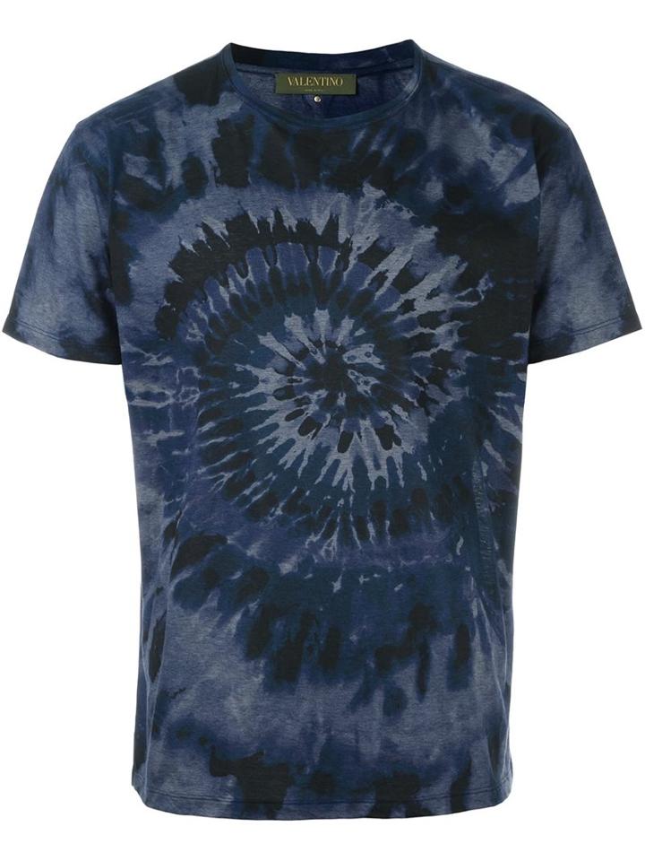 Valentino 'tie & Dye' T-shirt, Men's, Size: Medium, Blue, Cotton