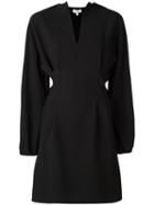 Toteme V-neck Fitted Dress, Women's, Size: Small, Black, Polyester