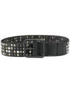 Diesel Leather Belt With Mixed Studs - Black