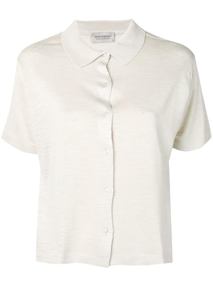 John Smedley Lilah Buttoned Top - Neutrals