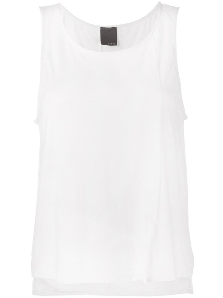 Lot78 Cashmere Side Split Sleeveless Top - White