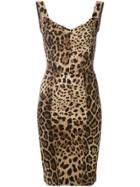 Dolce & Gabbana Leopard Print Bodycon Dress - Brown