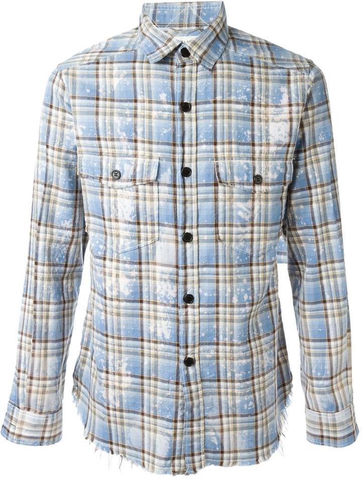 Saint Laurent Bleached Plaid Shirt