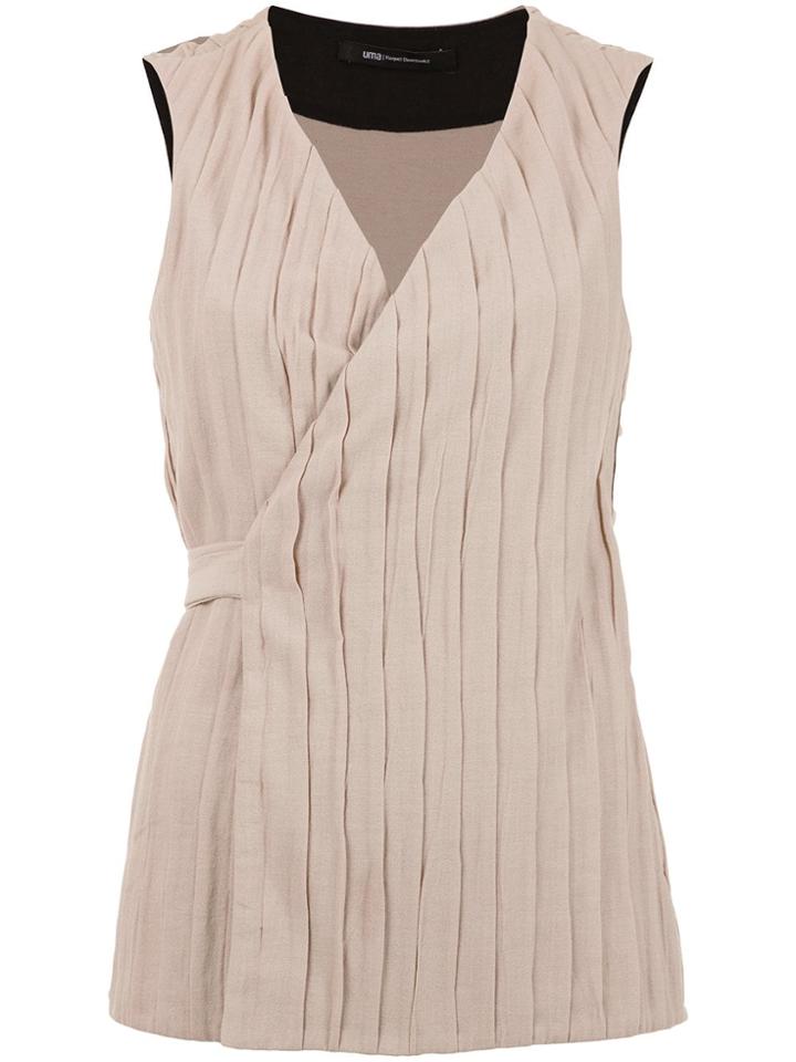 Uma Raquel Davidowicz Ciao Pleated Details Blouse - Nude & Neutrals
