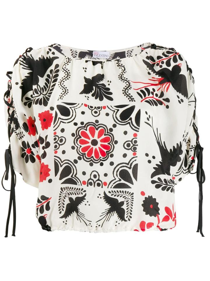 Red Valentino Printed Top - White