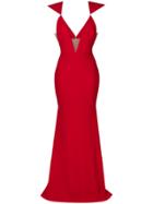 Alex Perry Deep V-neck Gown - Red